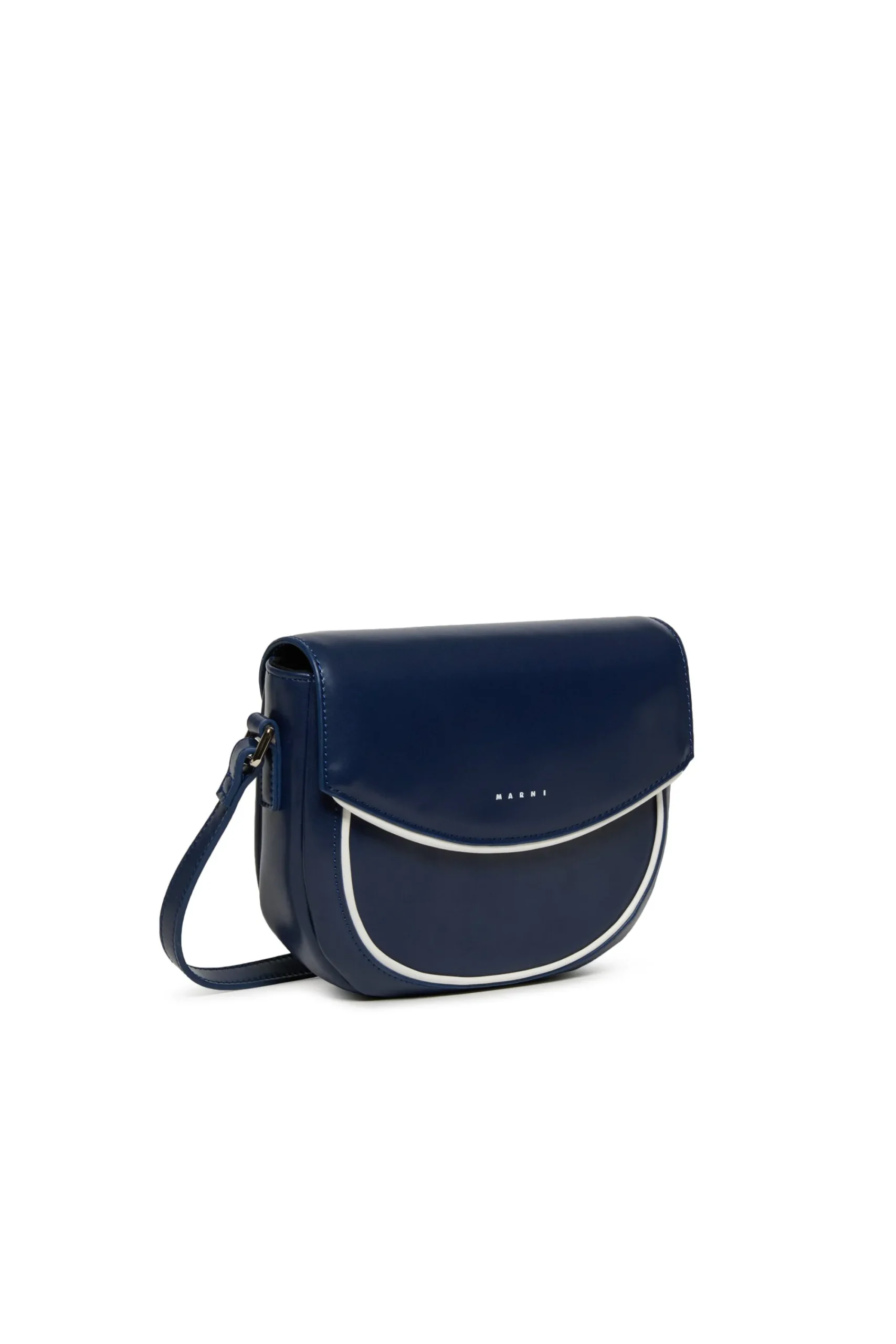 Bags And Backpacks>MARNI Smile Bag in coated fabric with shoulder strap blue navy