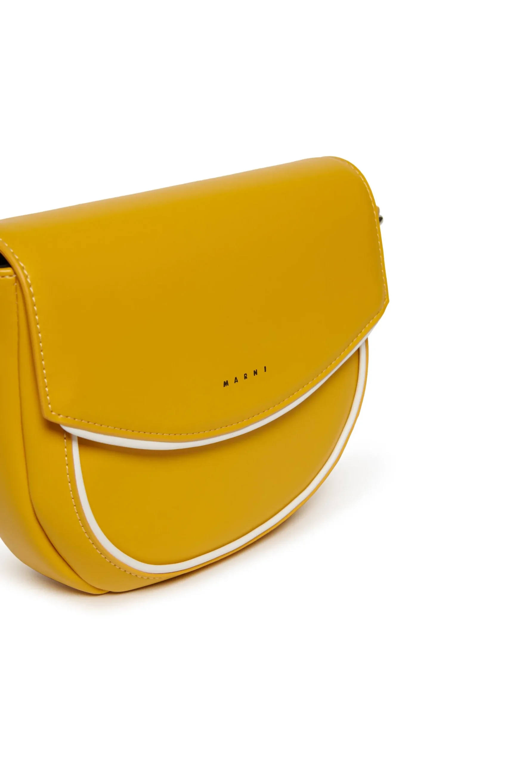 Bags And Backpacks>MARNI Smile Bag in coated fabric with shoulder strap intense yellow