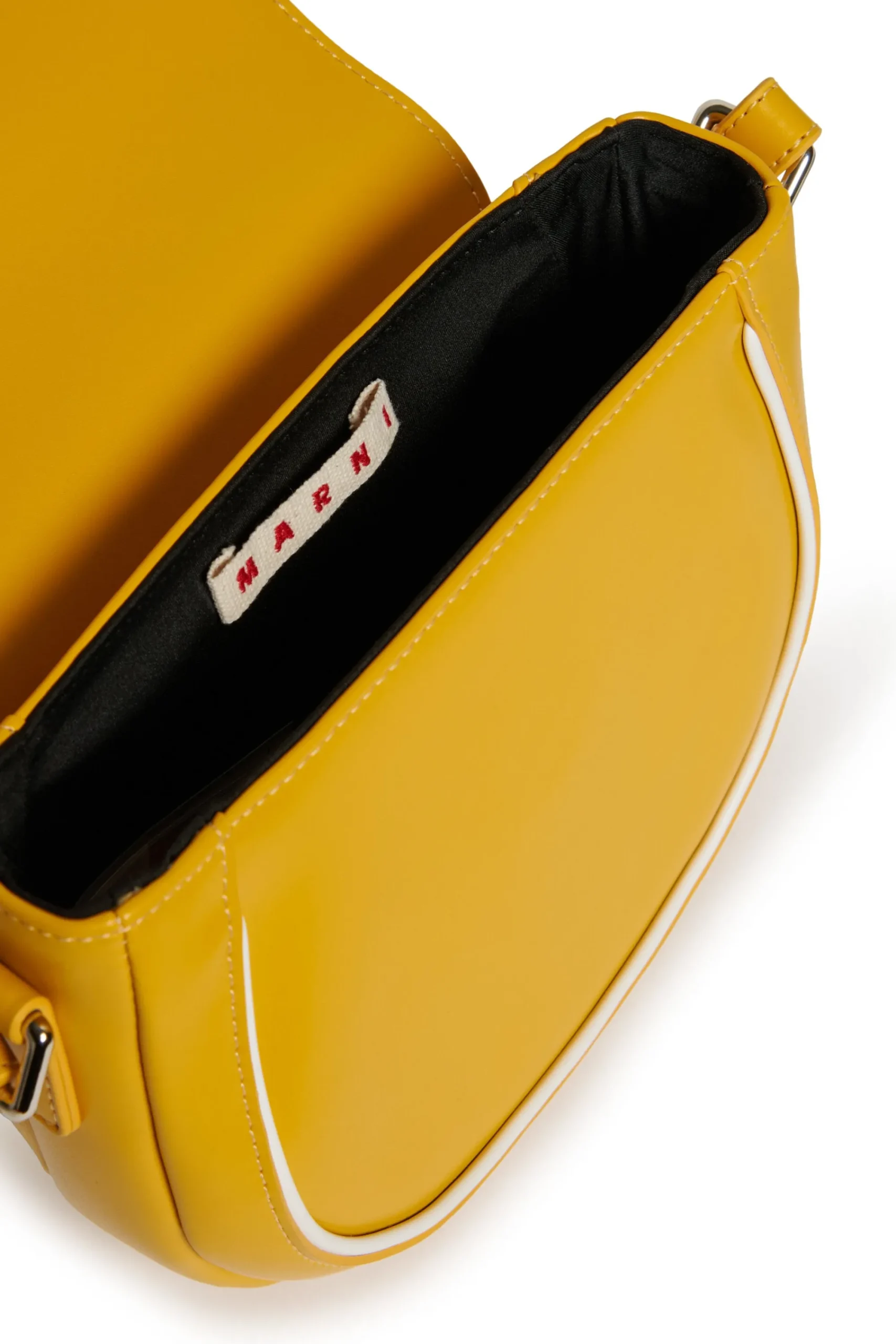Bags And Backpacks>MARNI Smile Bag in coated fabric with shoulder strap intense yellow