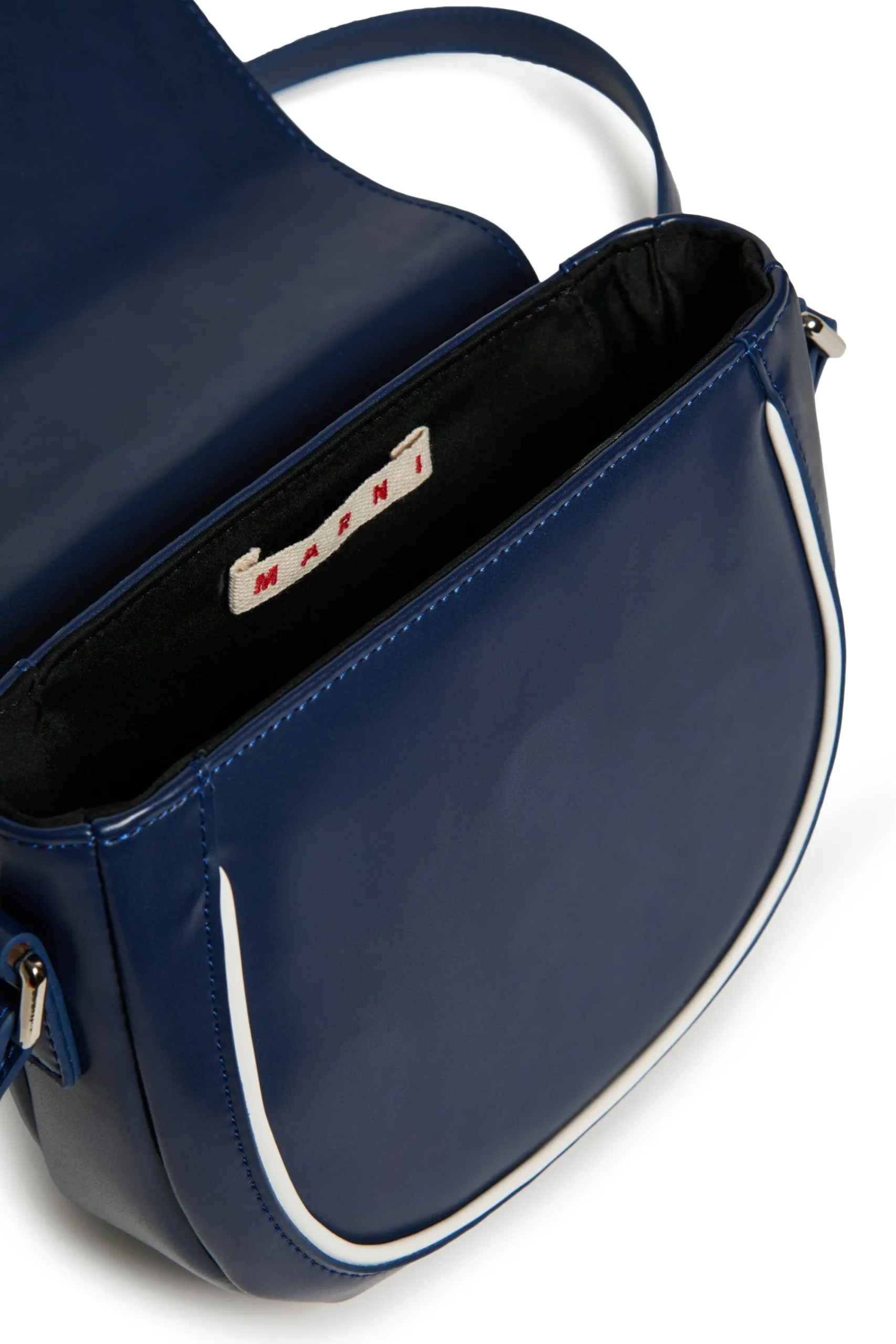 Bags And Backpacks>MARNI Smile Bag in coated fabric with shoulder strap blue navy