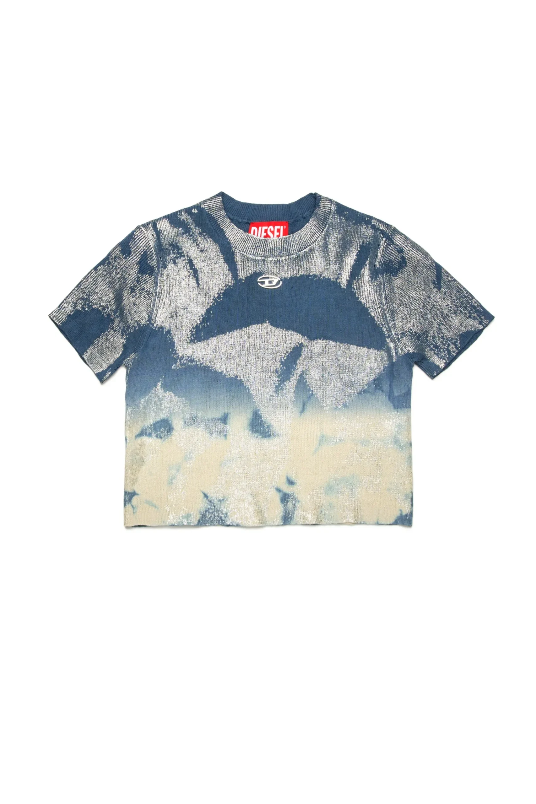 Knitwear>DIESEL Solarised denim-effect knit top blue denim