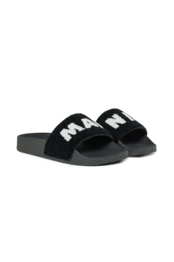 Slippers And Sandals | Slippers And Sandals>MARNI Sponge slide slippers with maxi logo black