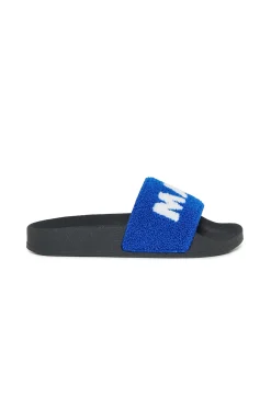 Slippers And Sandals | Slippers And Sandals>MARNI Sponge slide slippers with maxi logo cobalto blue