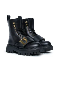 Boots And Combat Boots | Boots And Combat Boots>DSQUARED2 Statement lace-up boots with logo black