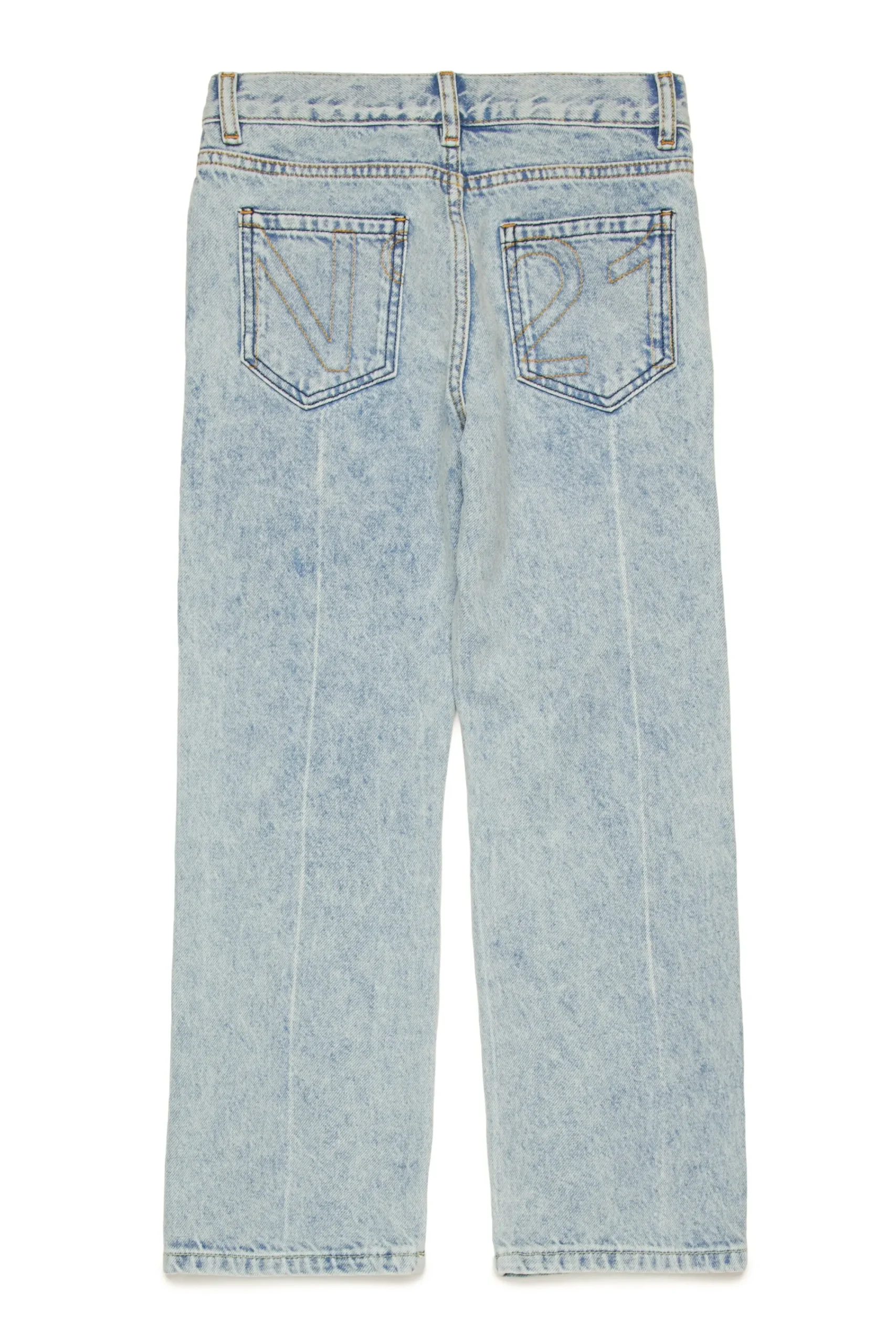 Jeans | Denim-Mania>N°21 Straight jeans with marbled effect blue denim