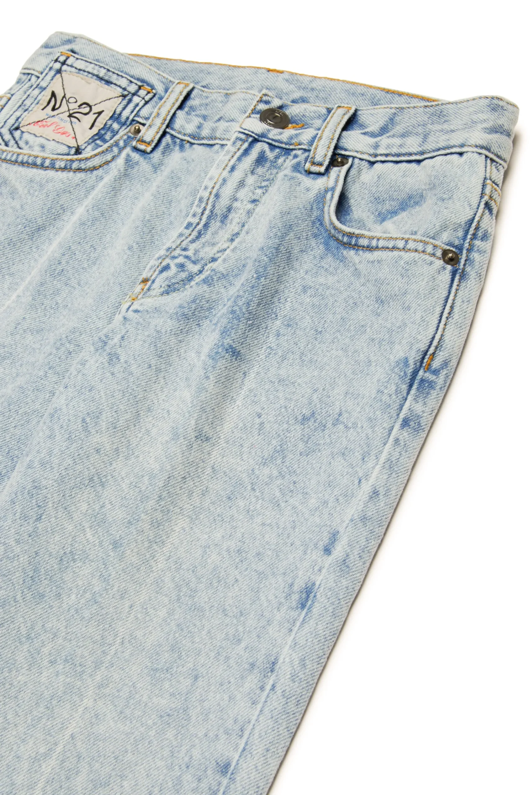 Jeans | Denim-Mania>N°21 Straight jeans with marbled effect blue denim