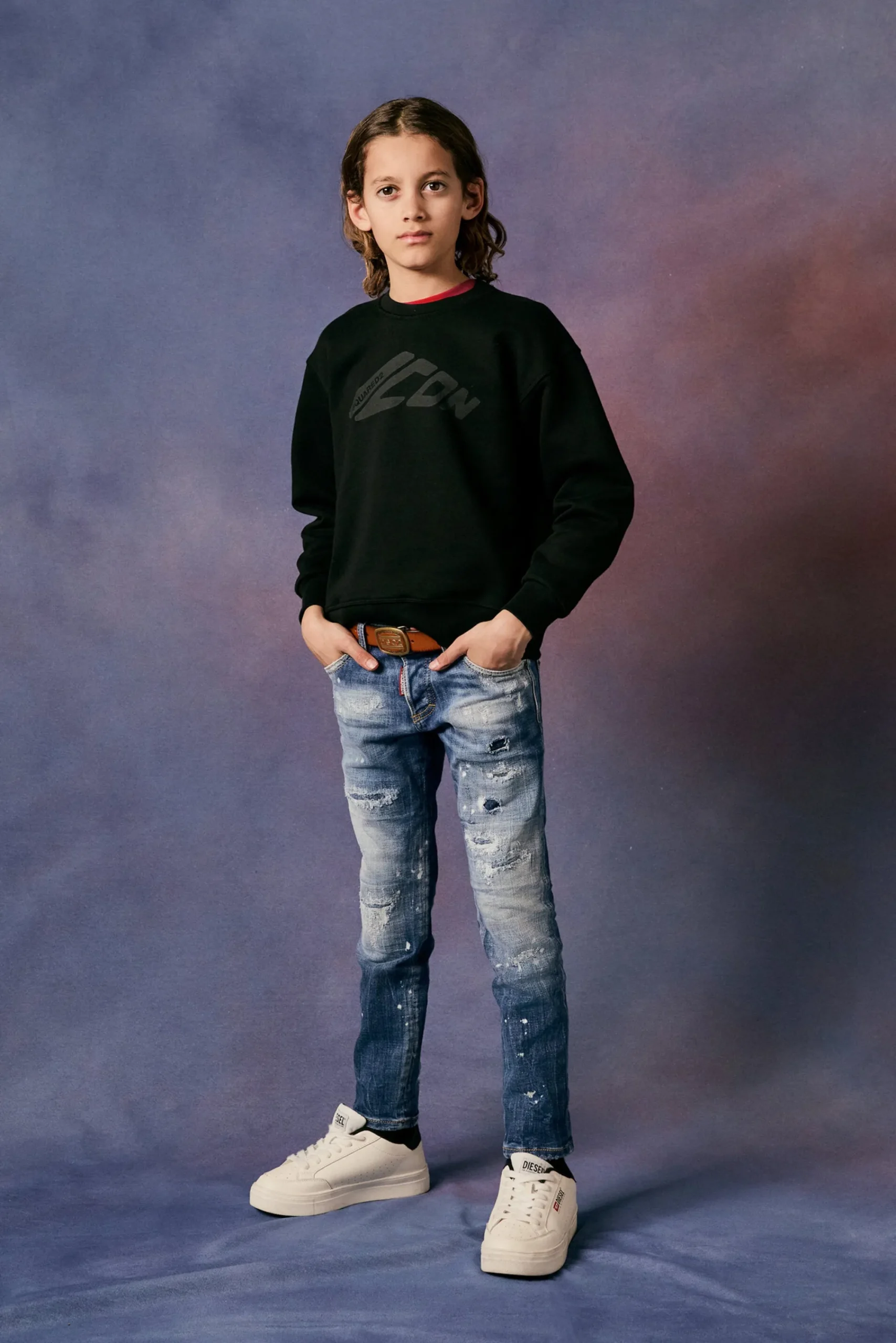 Jeans | Denim-Mania>DSQUARED2 Straight jeans with tears and stains - Clement blue denim