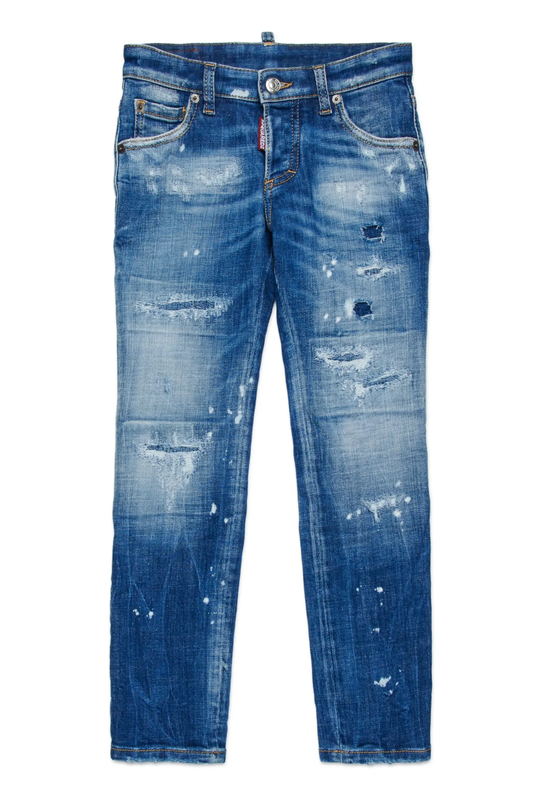 Jeans | Denim-Mania>DSQUARED2 Straight jeans with tears and stains - Clement blue denim