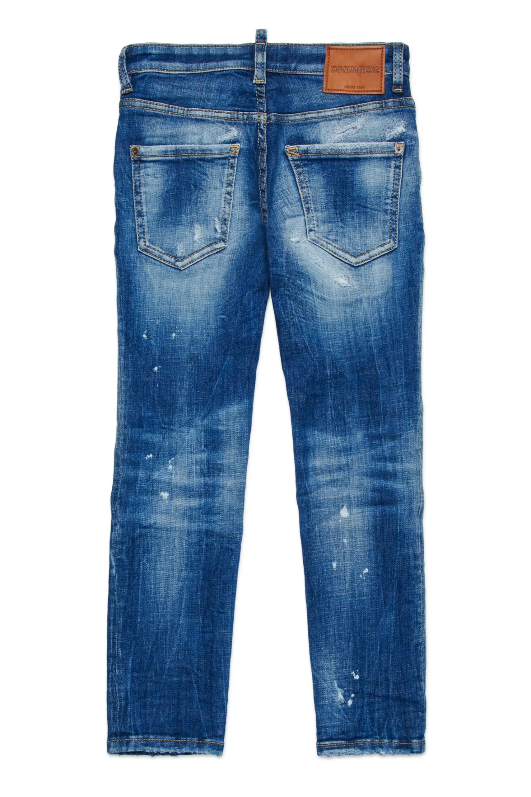 Jeans | Denim-Mania>DSQUARED2 Straight jeans with tears and stains - Clement blue denim