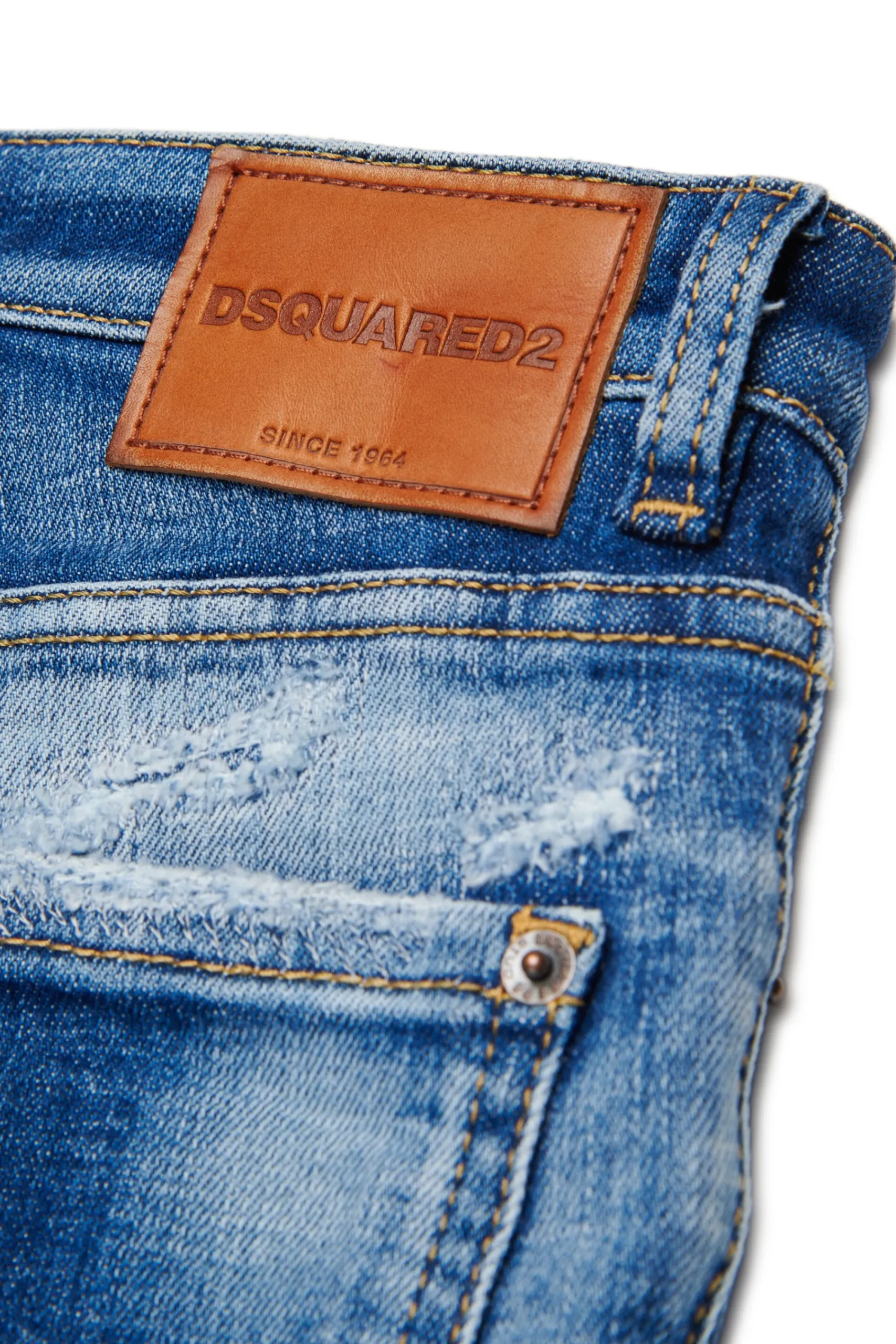 Jeans | Denim-Mania>DSQUARED2 Straight jeans with tears and stains - Clement blue denim
