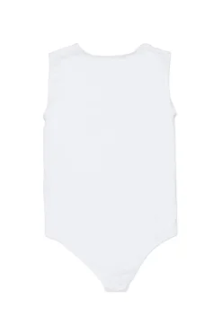 T-Shirts | T-Shirts>MM6 MAISON MARGIELA Stretch jersey bodysuit with Numeric logo white
