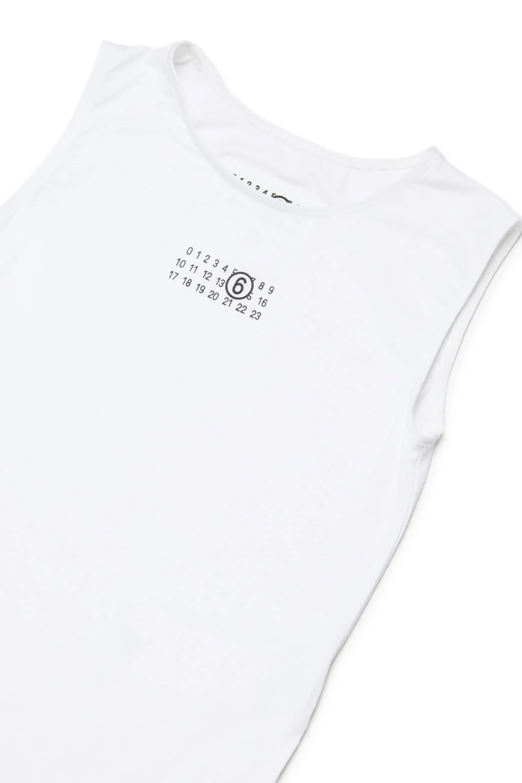 T-Shirts | T-Shirts>MM6 MAISON MARGIELA Stretch jersey bodysuit with Numeric logo white