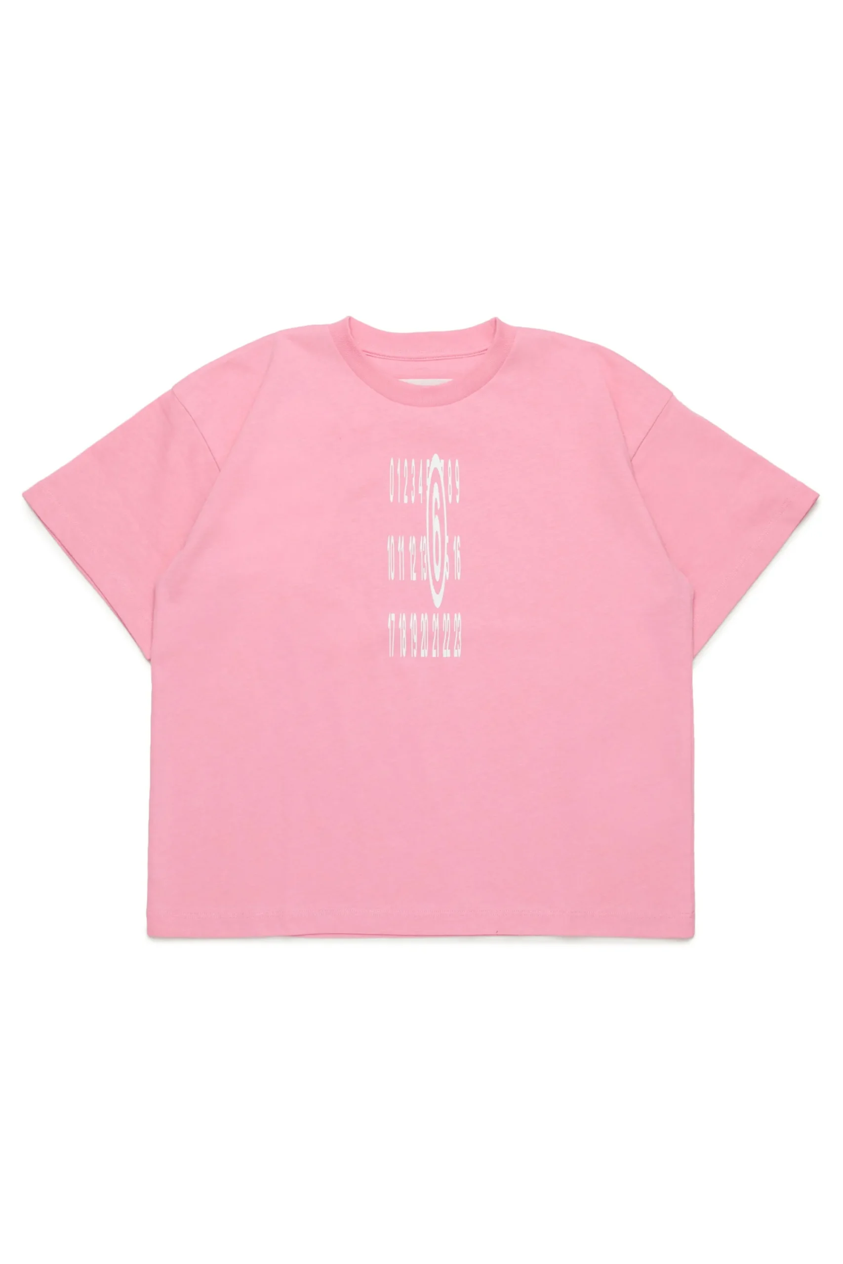 T-Shirts | Logomania>MM6 MAISON MARGIELA Stretched logo jersey T-shirt light pink