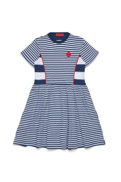 Dresses>MAX&Co. Striped dress with patches bluette