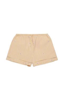 Shorts>MAX&Co. Striped poplin shorts cream yellow