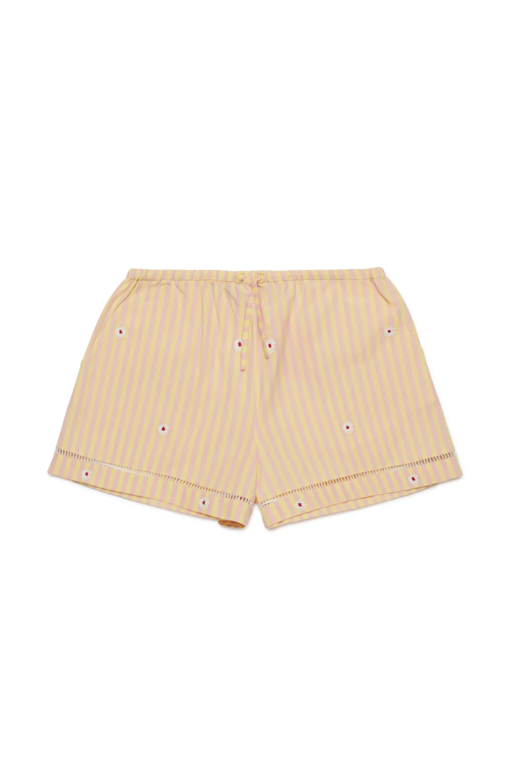 Shorts>MAX&Co. Striped poplin shorts cream yellow