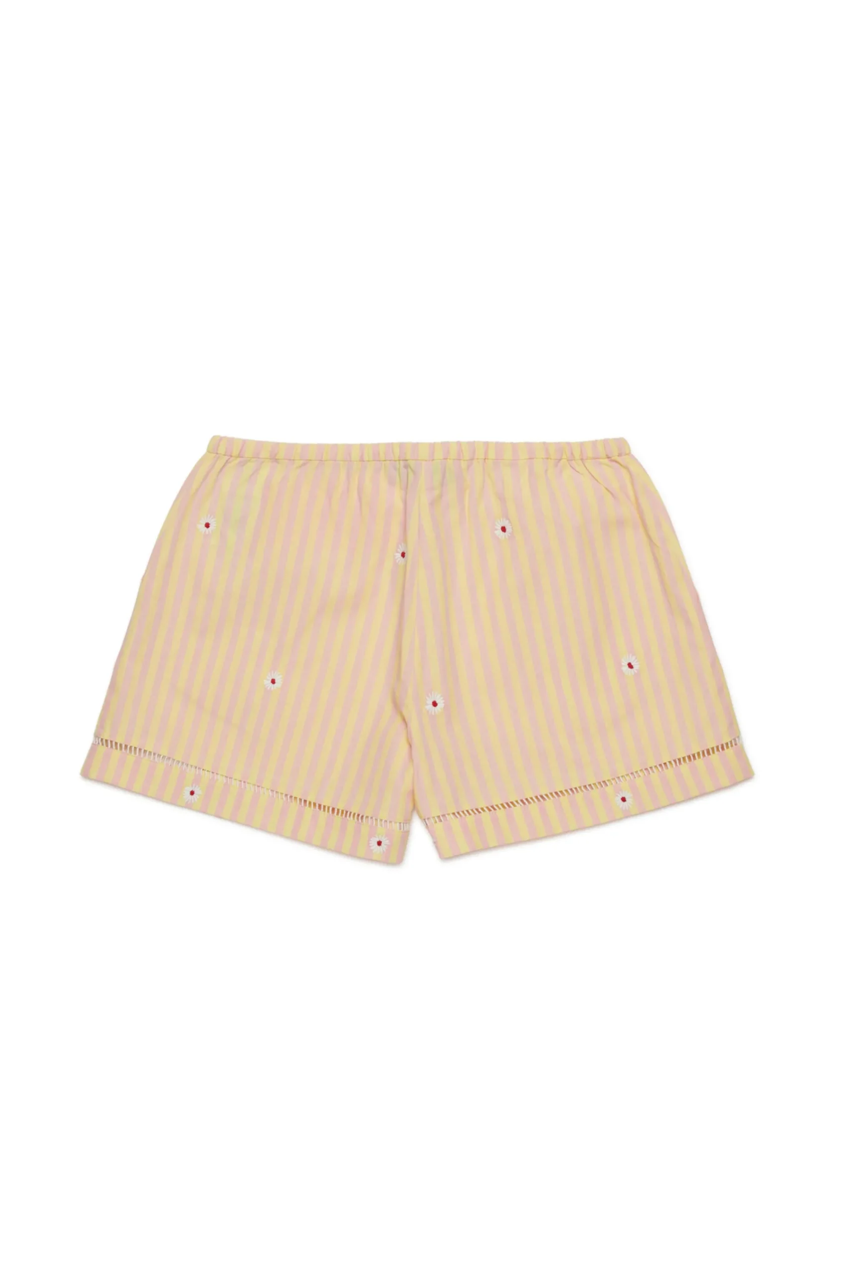 Shorts>MAX&Co. Striped poplin shorts cream yellow