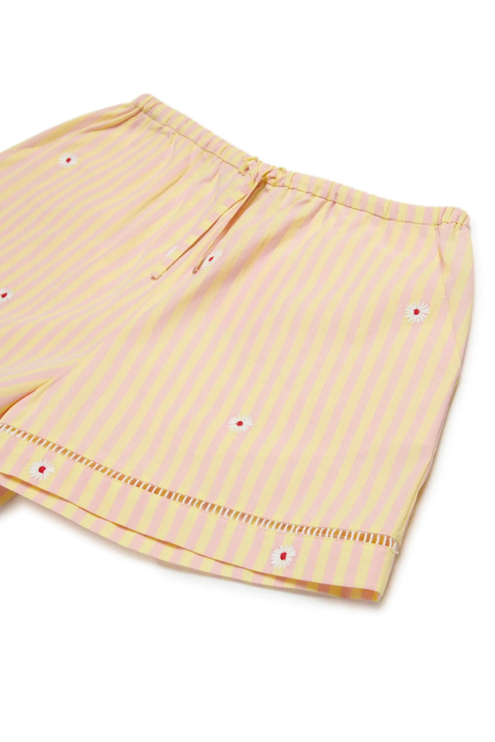 Shorts>MAX&Co. Striped poplin shorts cream yellow