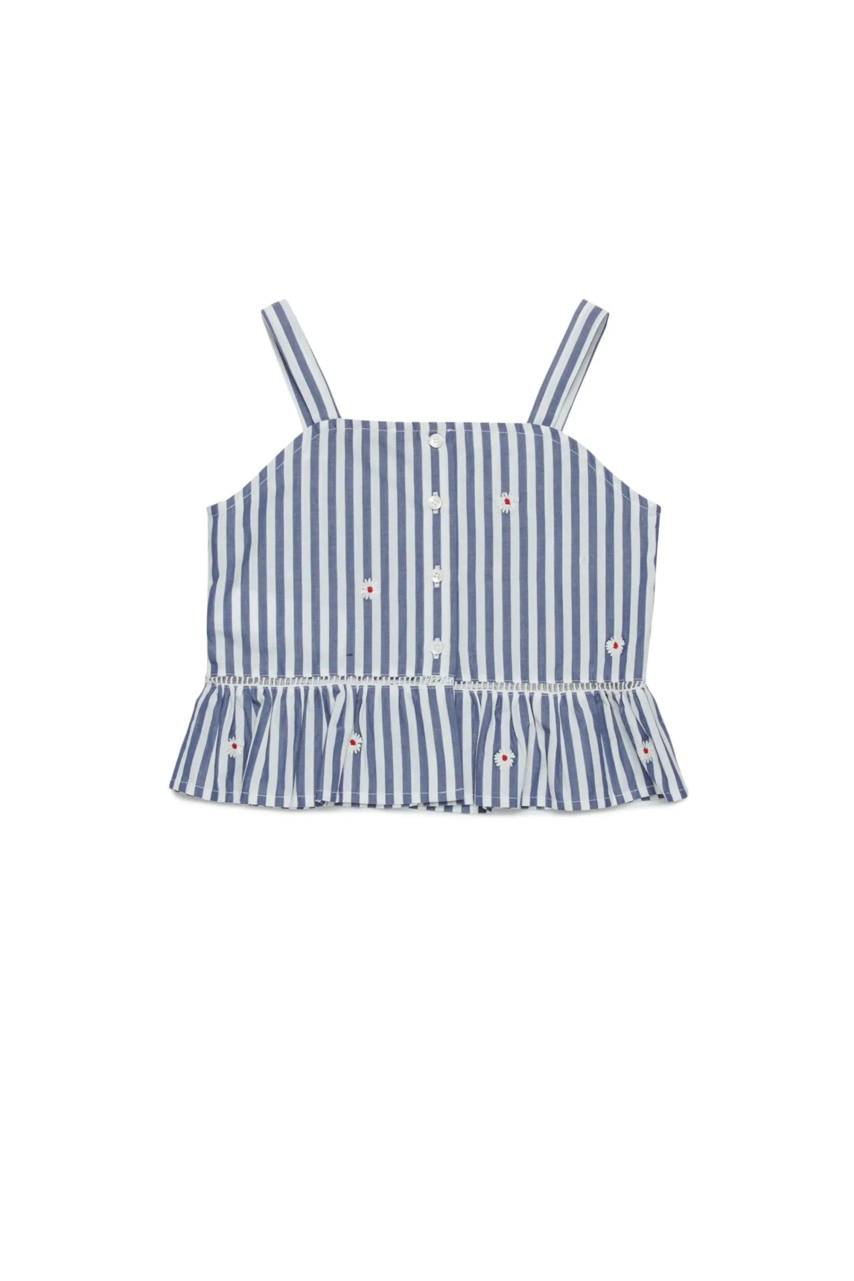 Shirts>MAX&Co. Striped poplin shoulder straps shirt royal blue