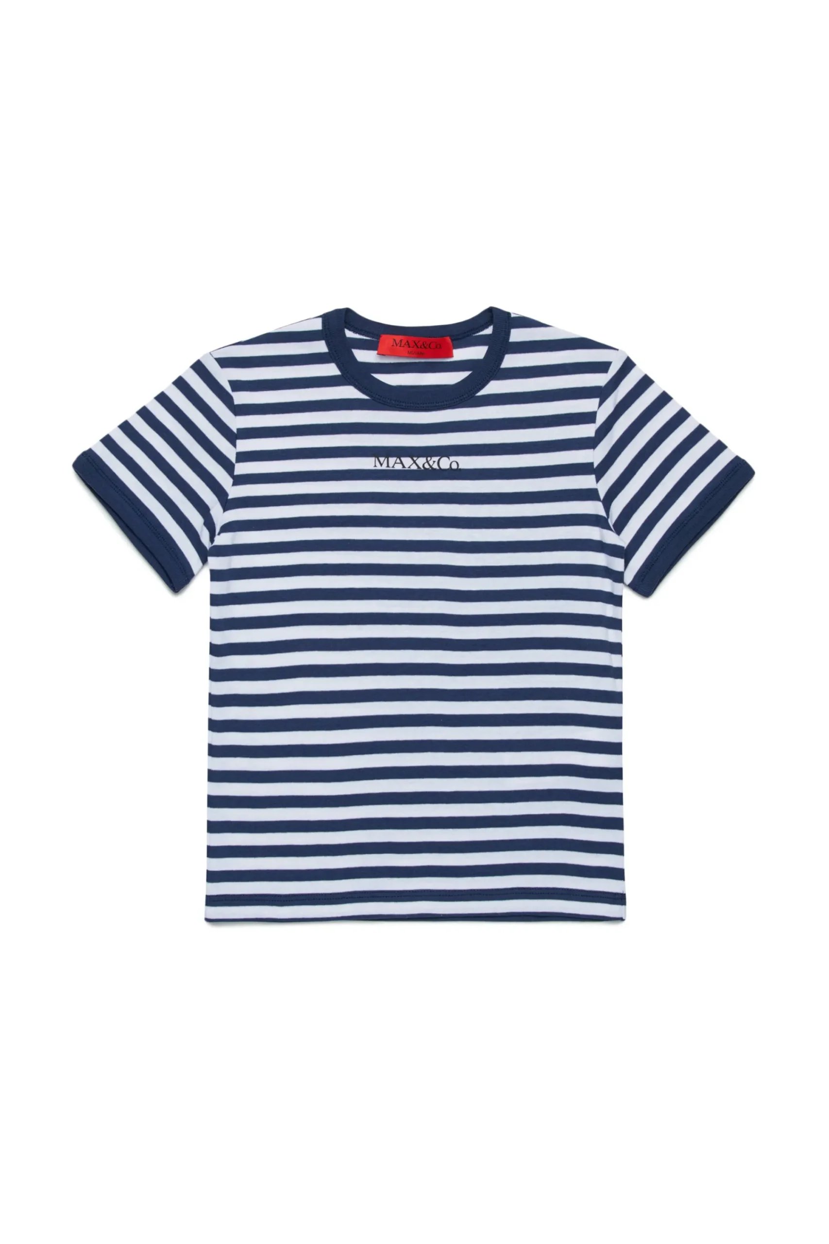 T-Shirts>MAX&Co. Striped T-shirt with logo bluette