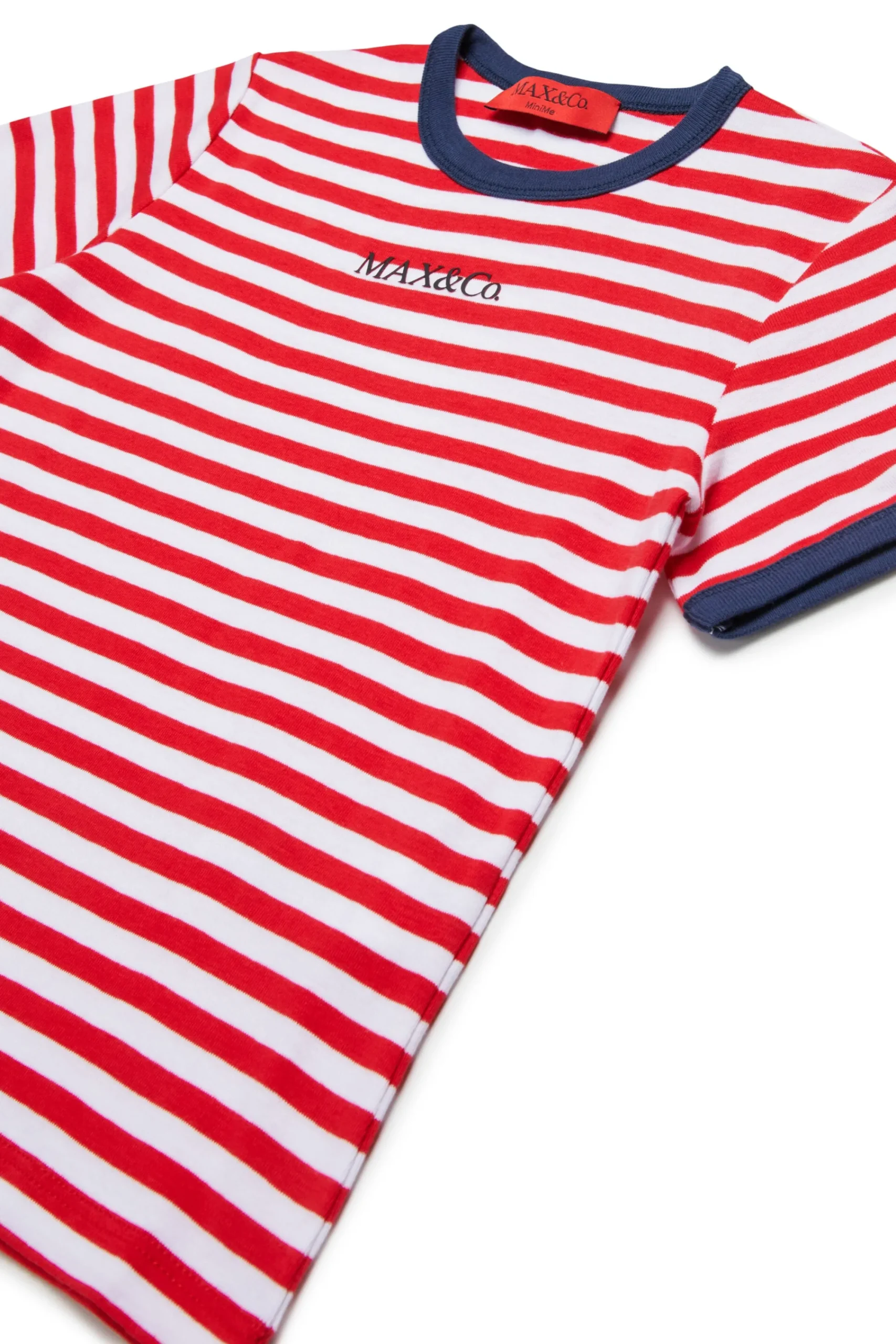 T-Shirts>MAX&Co. Striped T-shirt with logo fiery red