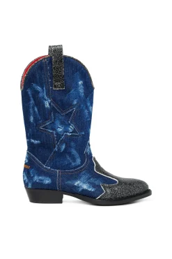 Boots And Combat Boots | Boots And Combat Boots>DSQUARED2 Super Star denim Texan boots blue denim