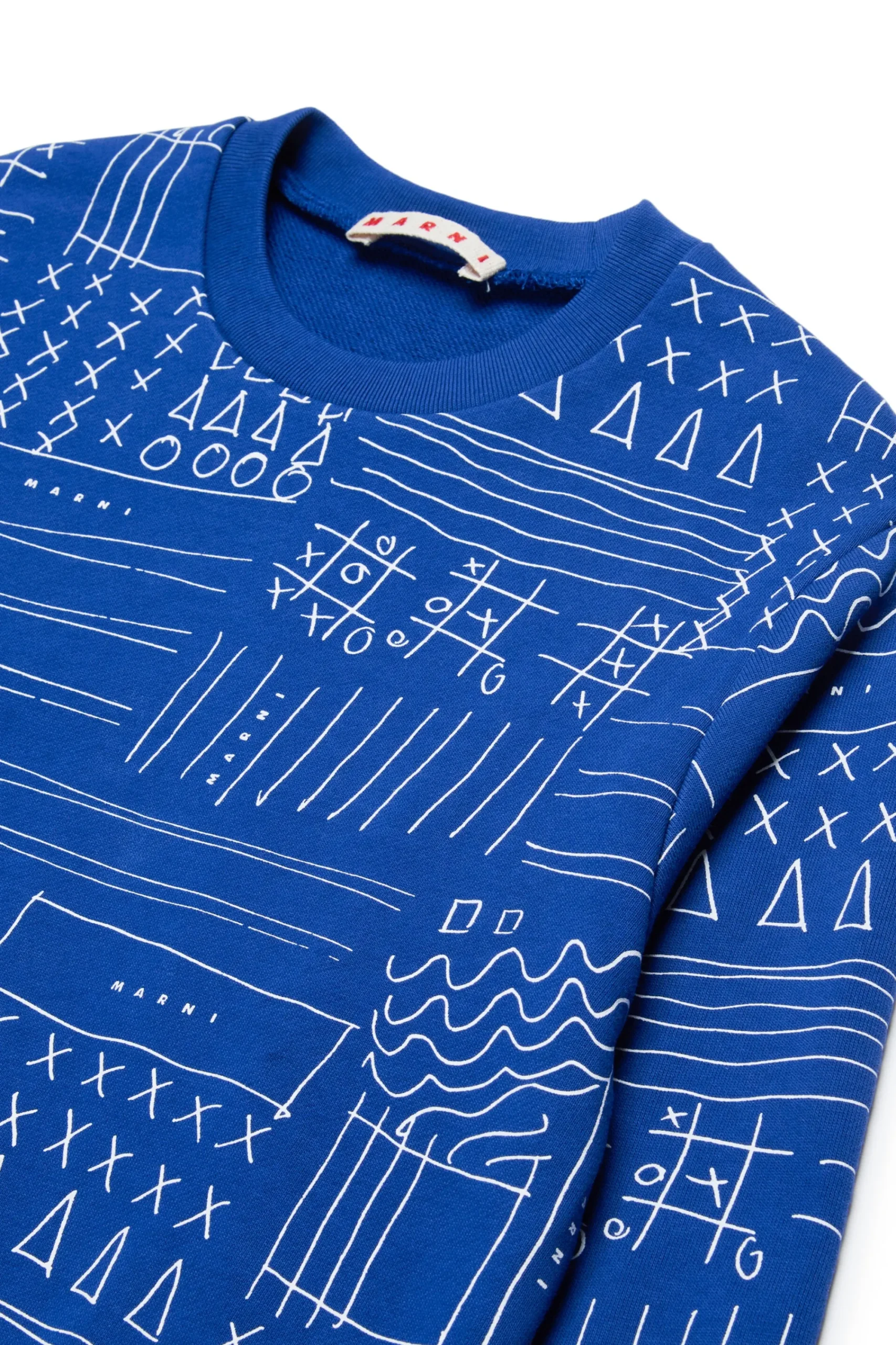 Sweatshirts | Sweatshirts>MARNI Sweatshirt with Black Board graphics blue
