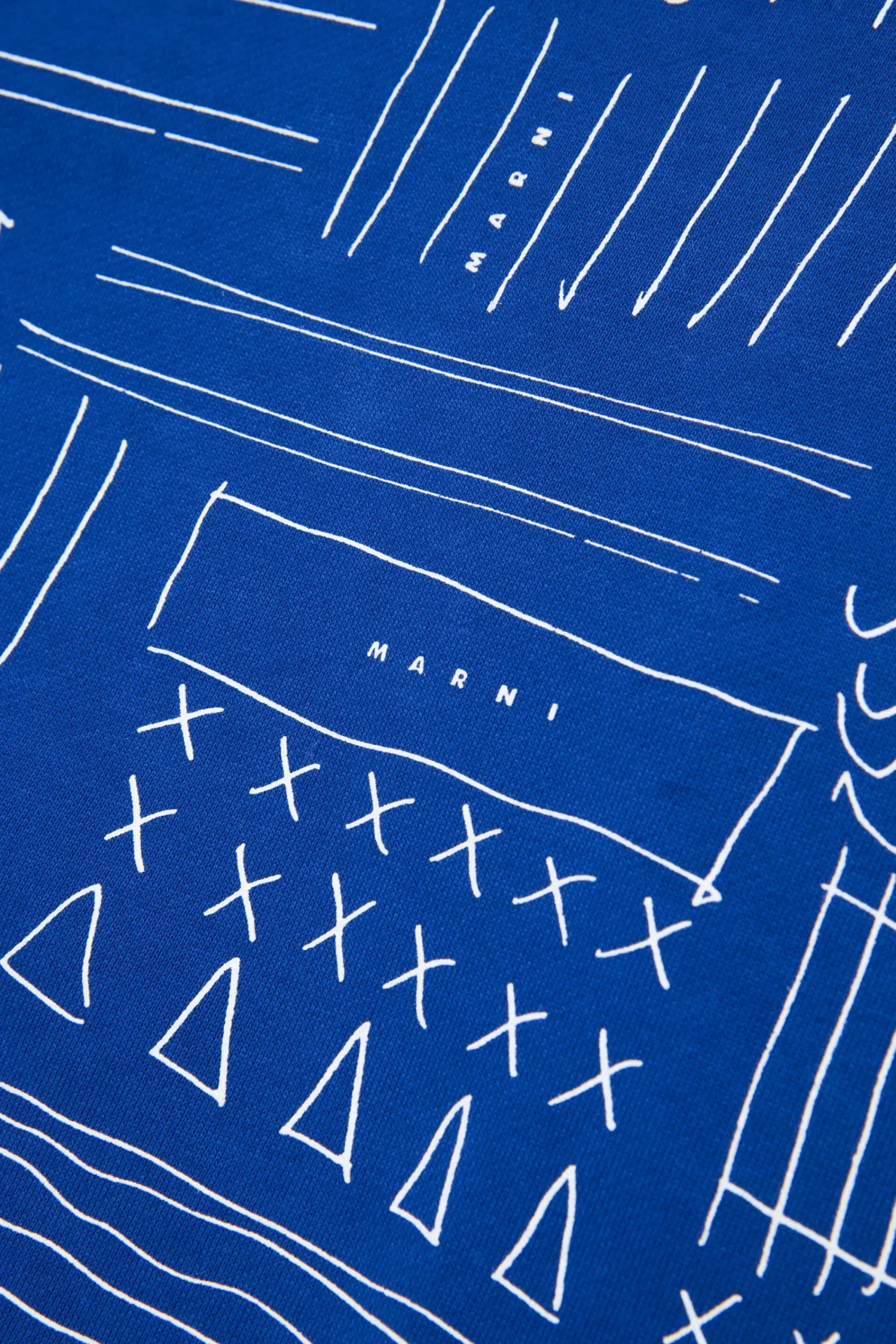 Sweatshirts | Sweatshirts>MARNI Sweatshirt with Black Board graphics blue