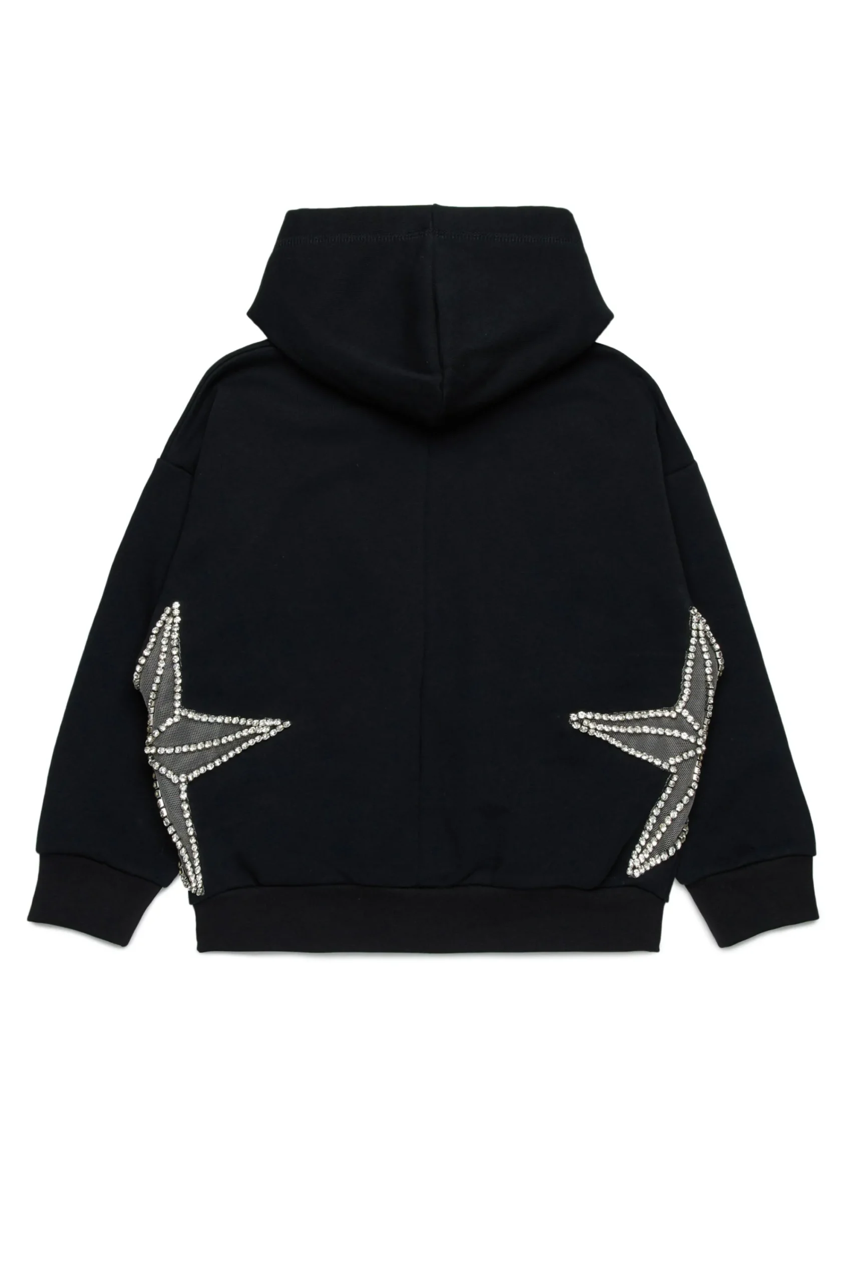 Sweatshirts>DSQUARED2 Sweatshirt with mesh and crystals stars black