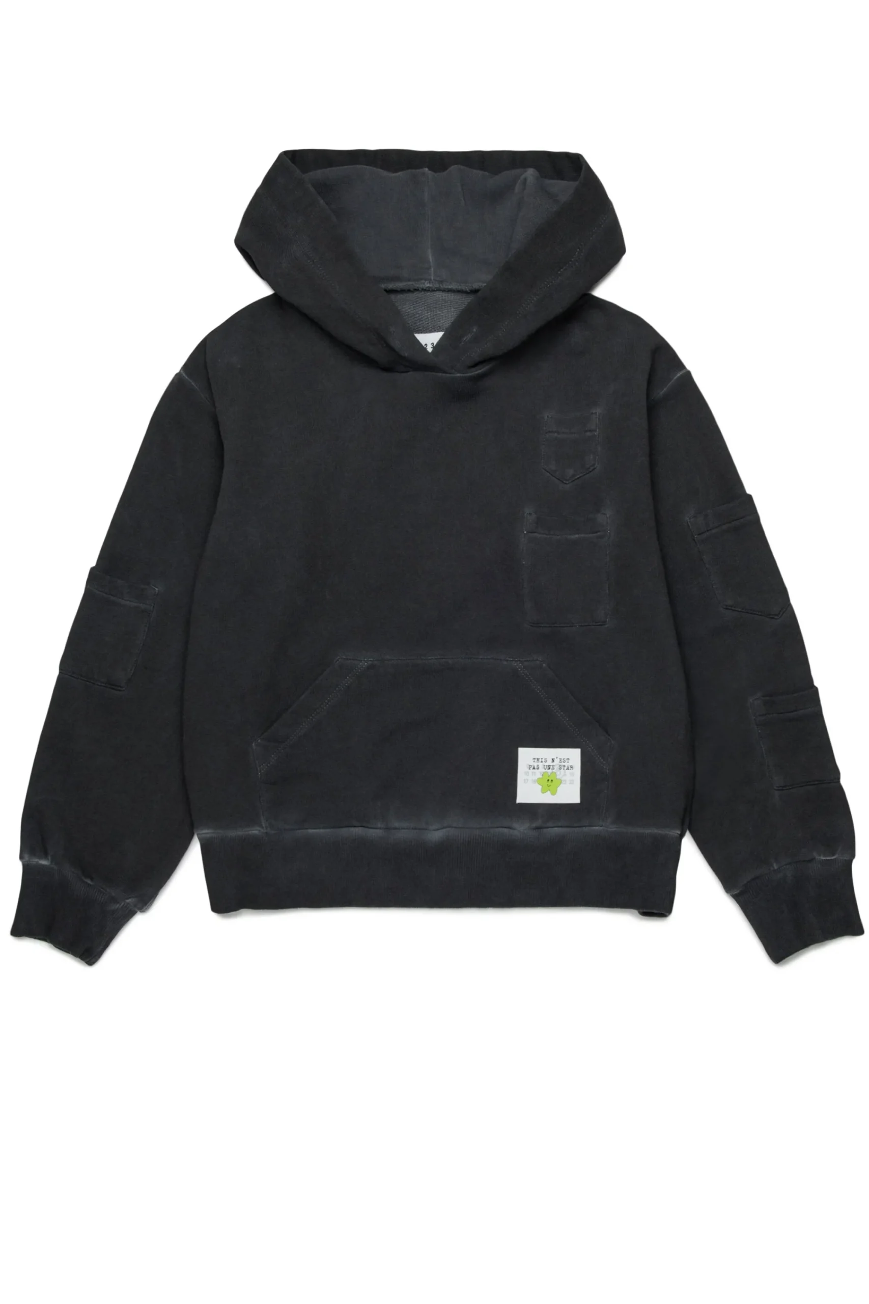 Sweatshirts | Sweatshirts>MM6 MAISON MARGIELA Sweatshirt with pockets and Happy Star graphics black