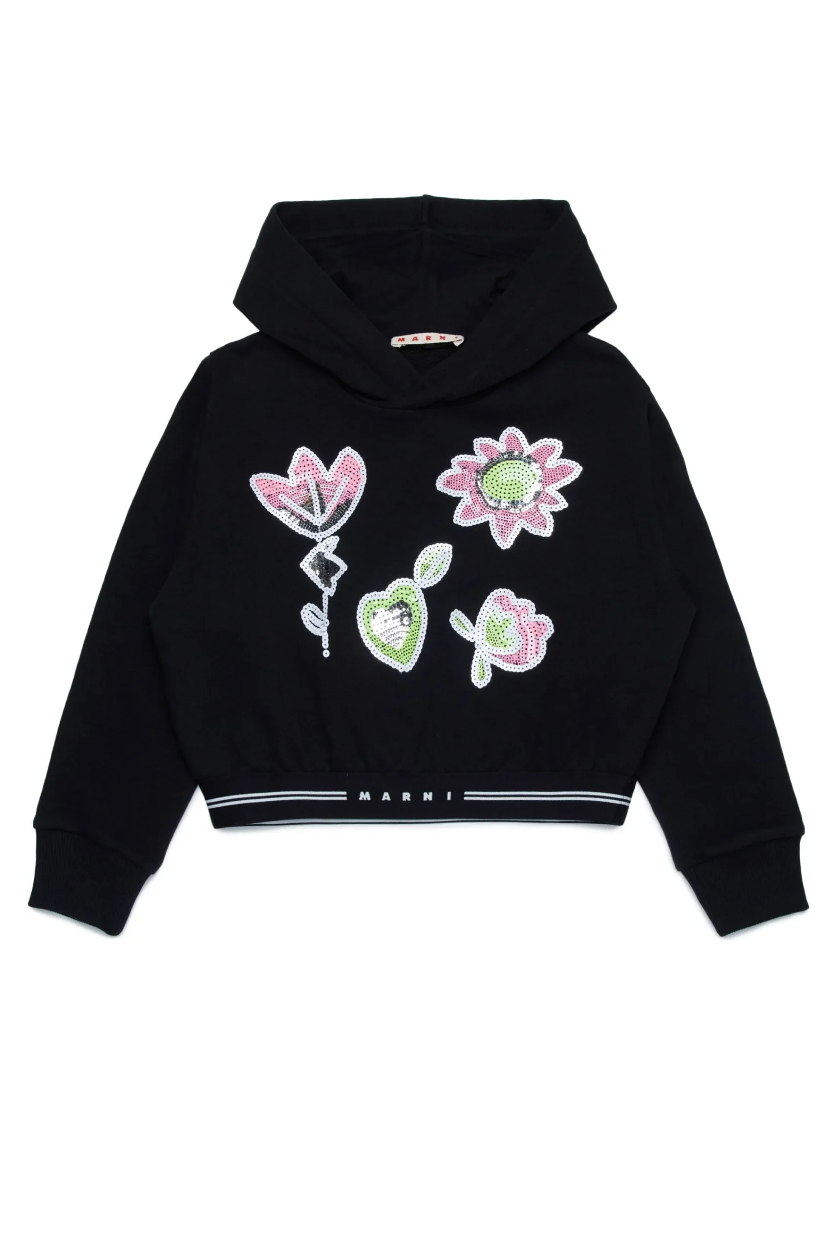 Sweatshirts>MARNI Sweatshirt with sequined flowers black