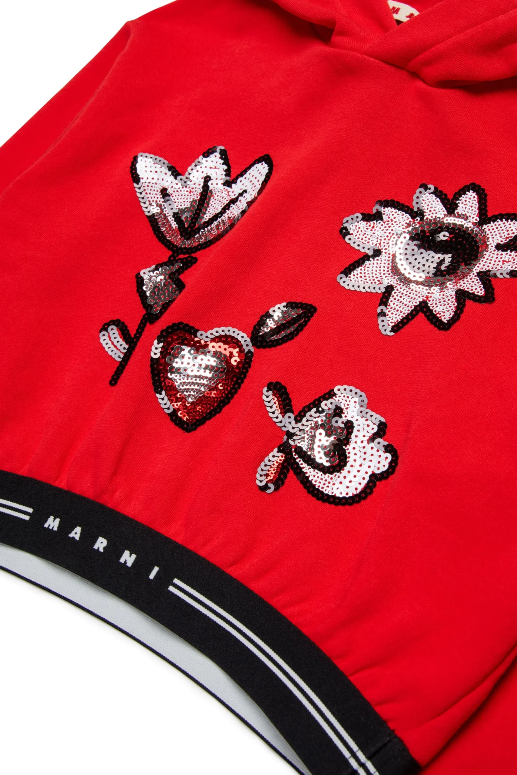 Sweatshirts>MARNI Sweatshirt with sequined flowers red
