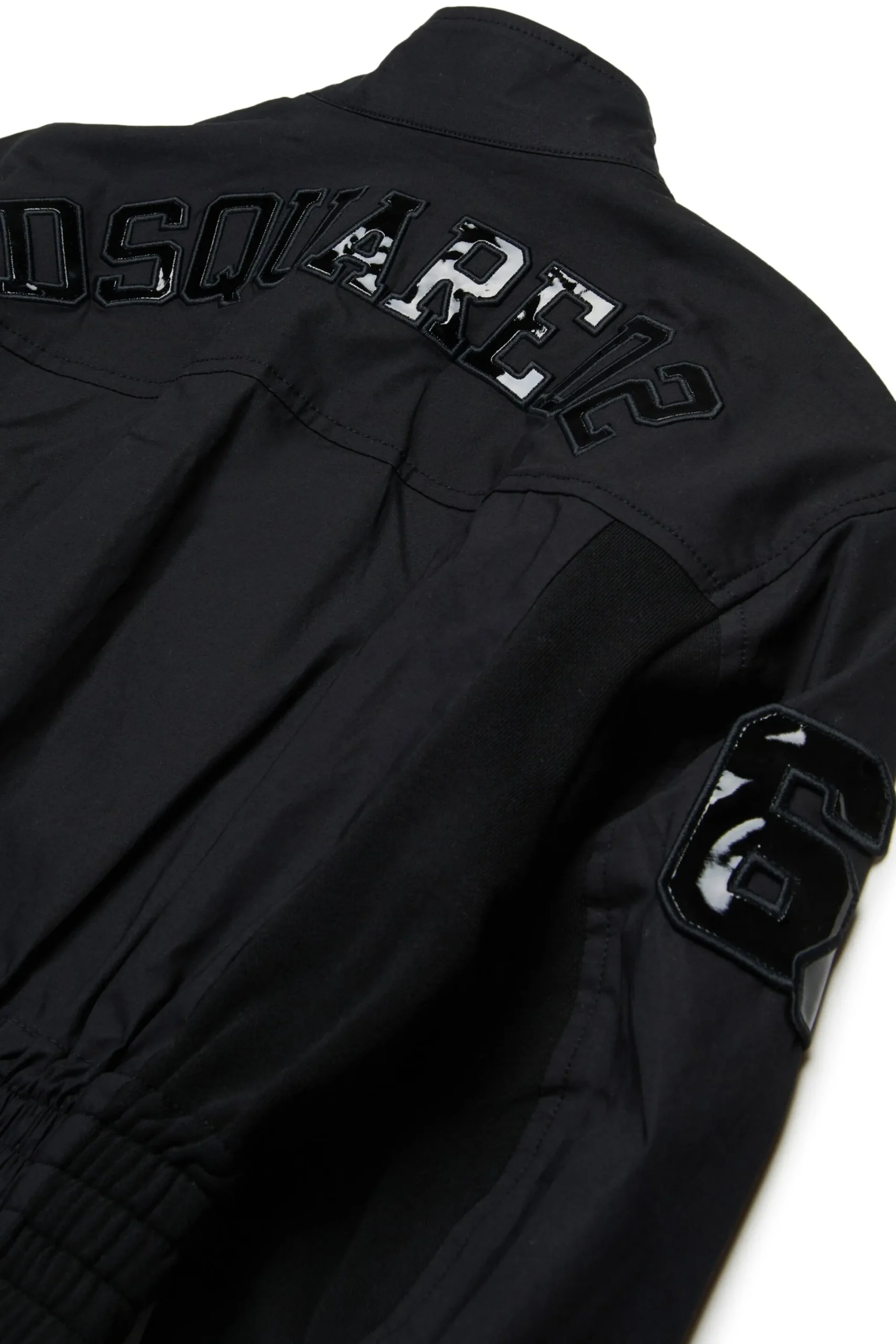 Jackets And Padded Jackets | Logomania>DSQUARED2 Technical cotton branded jacket black