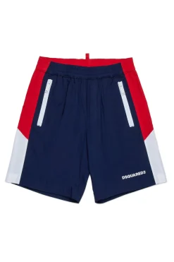 Shorts | Activewear>DSQUARED2 Technical cotton tennis shorts dark blue