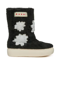 Boots And Combat Boots | Boots And Combat Boots>MARNI Teddy midi boots with stars black