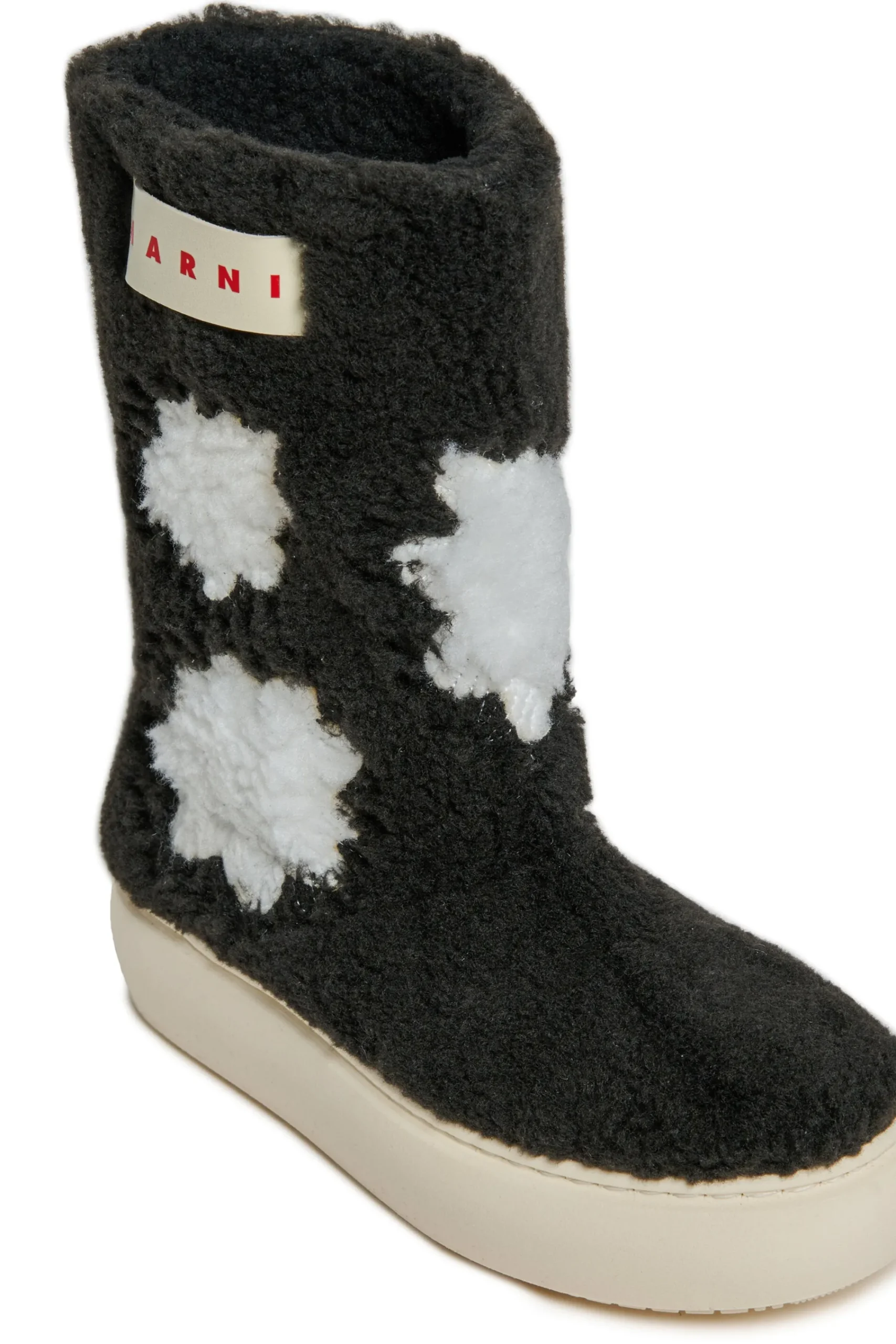 Boots And Combat Boots | Boots And Combat Boots>MARNI Teddy midi boots with stars black
