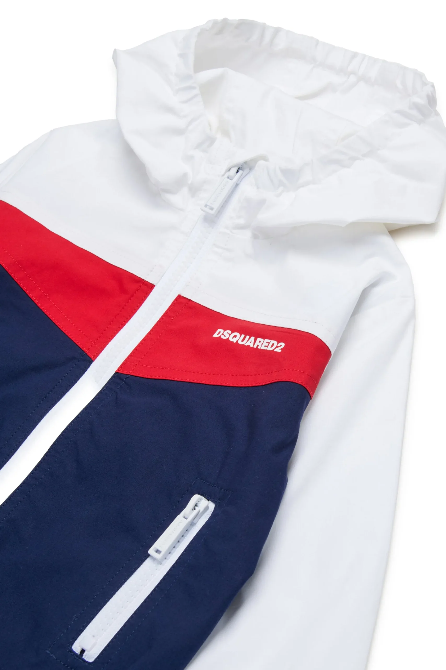 Jackets And Padded Jackets | Activewear>DSQUARED2 Tennis-style colourblock windbreaker jacket dark blue