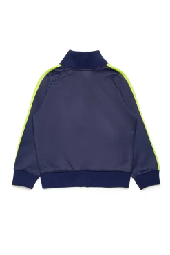Activewear | Activewear>DIESEL Triacetate effect colorblock sweatshirt blue peacoat