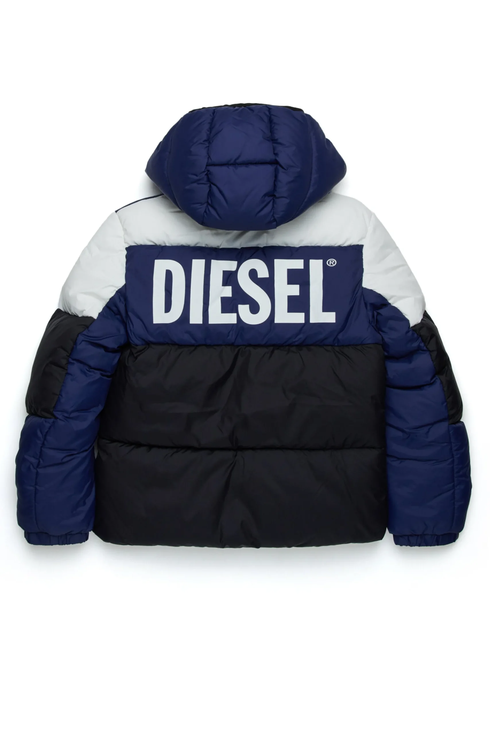 Jackets And Padded Jackets | Jackets And Padded Jackets>DIESEL Tricolor padded jacket with logo blue peacoat
