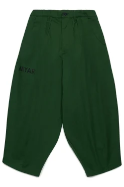 Pants | Pants>MYAR Trousers in deadstock fabric and logo forest green