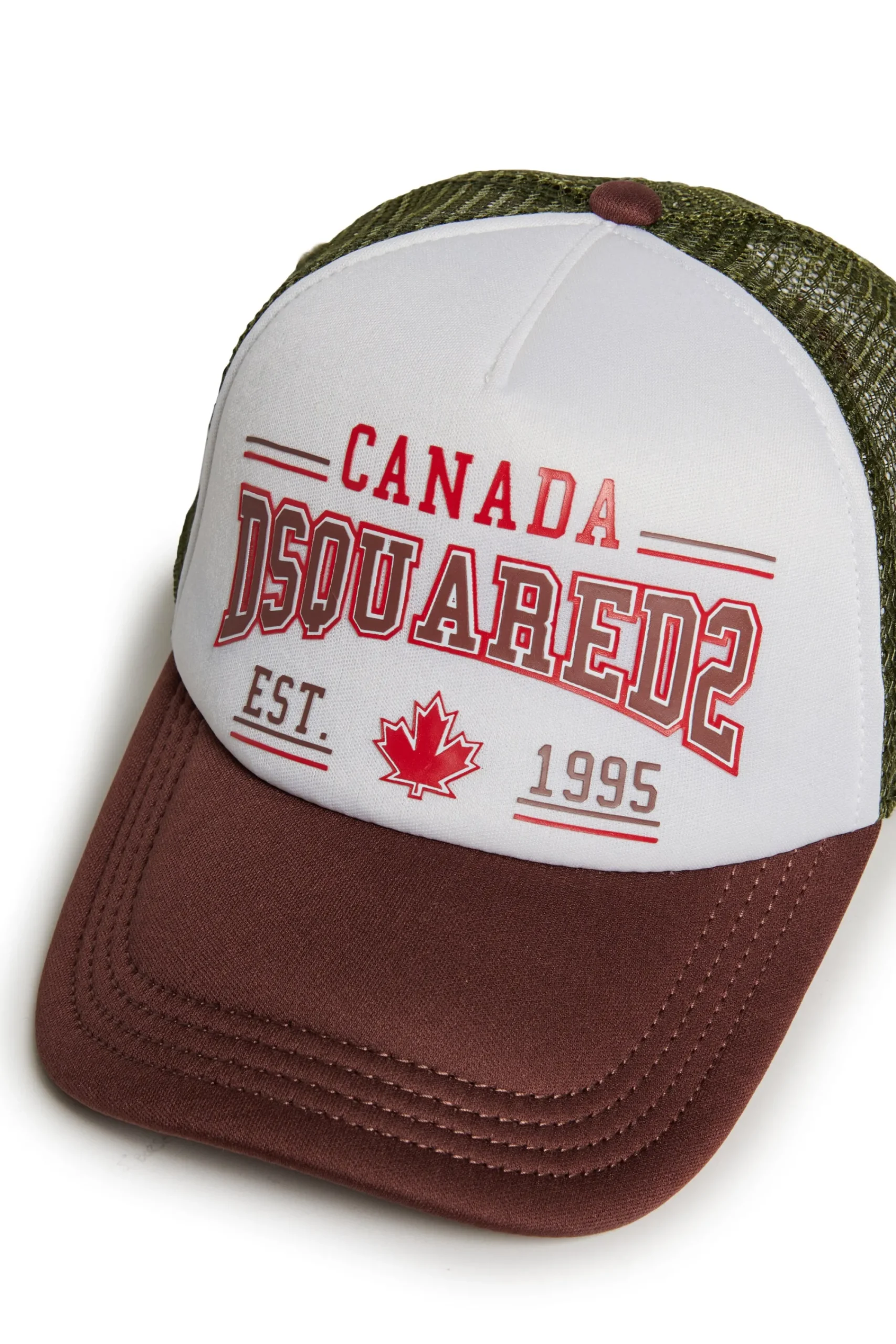 Hats And Caps | Logomania>DSQUARED2 Trucker hat with Canada graphics dachshund brown