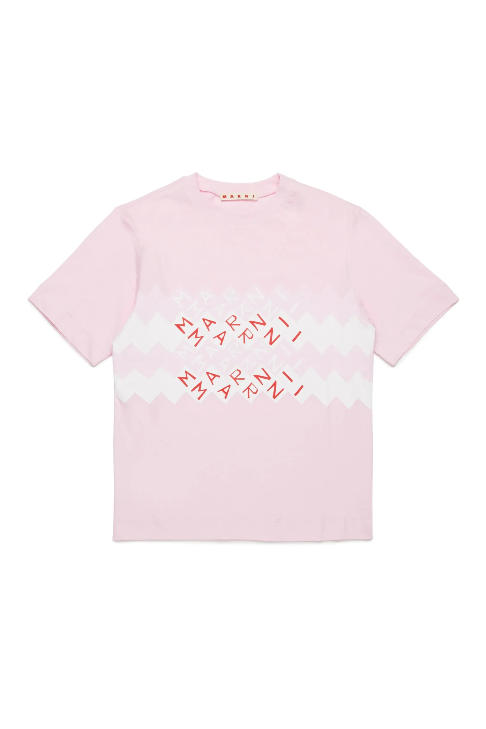 T-Shirts | T-Shirts>MARNI T-shirt branded with Promenade logo light pink