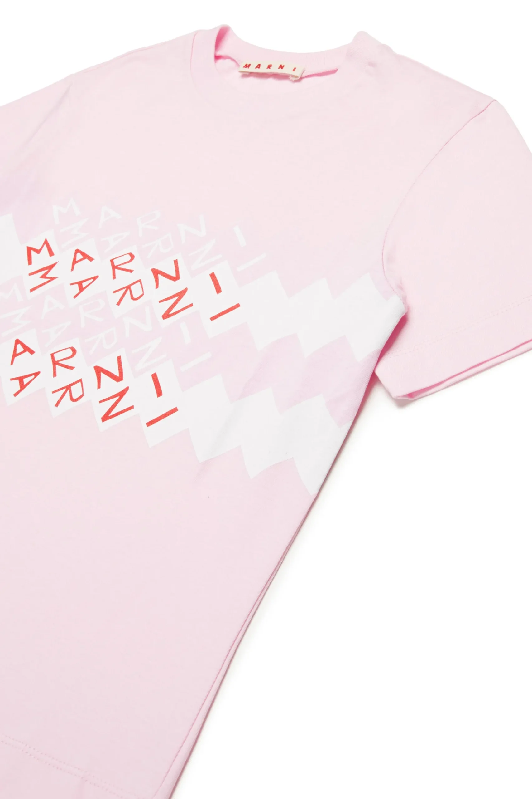T-Shirts | T-Shirts>MARNI T-shirt branded with Promenade logo light pink