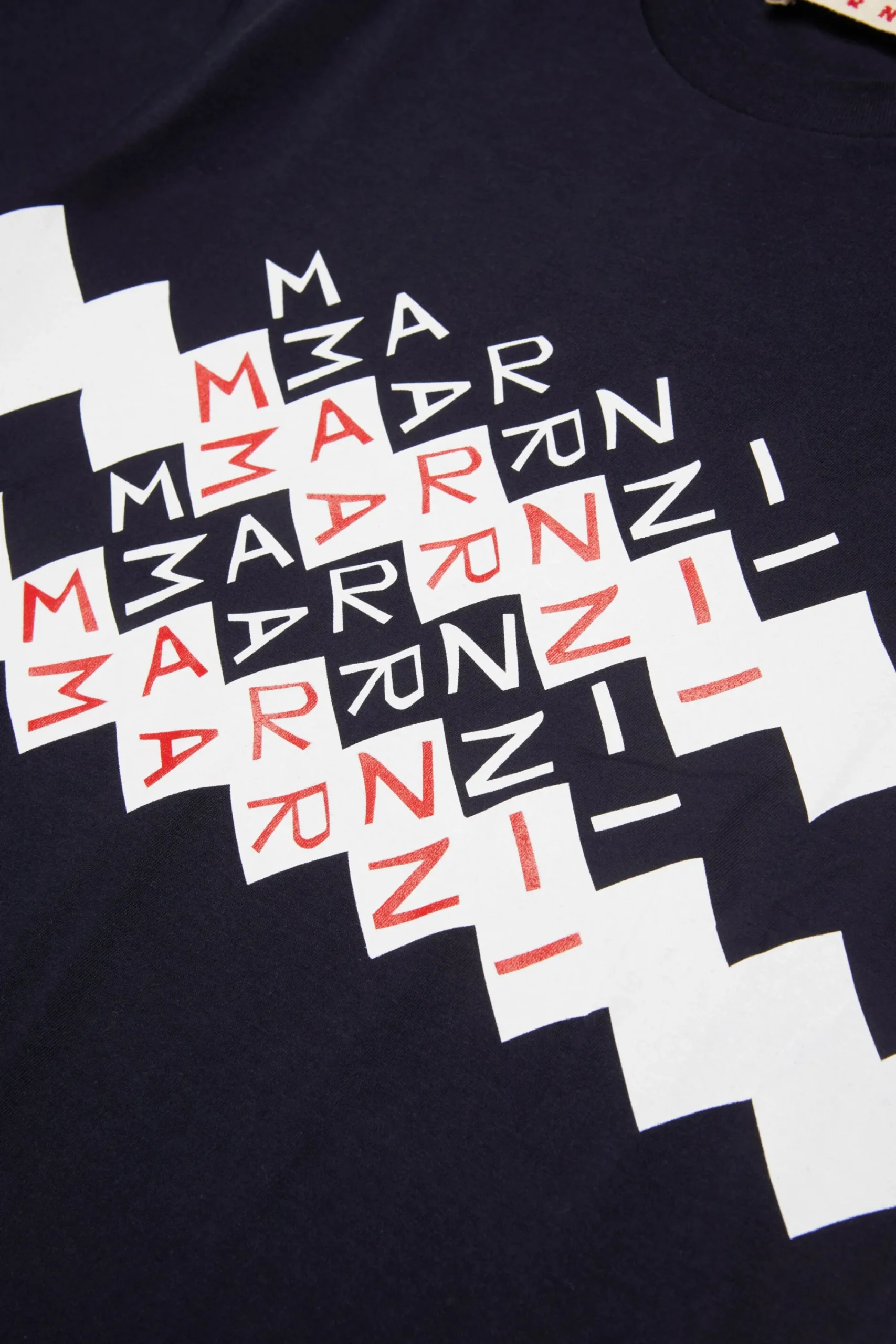 T-Shirts | T-Shirts>MARNI T-shirt branded with Promenade logo blue navy