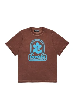 T-Shirts | T-Shirts>DSQUARED2 T-shirt Invicta x dachshund brown