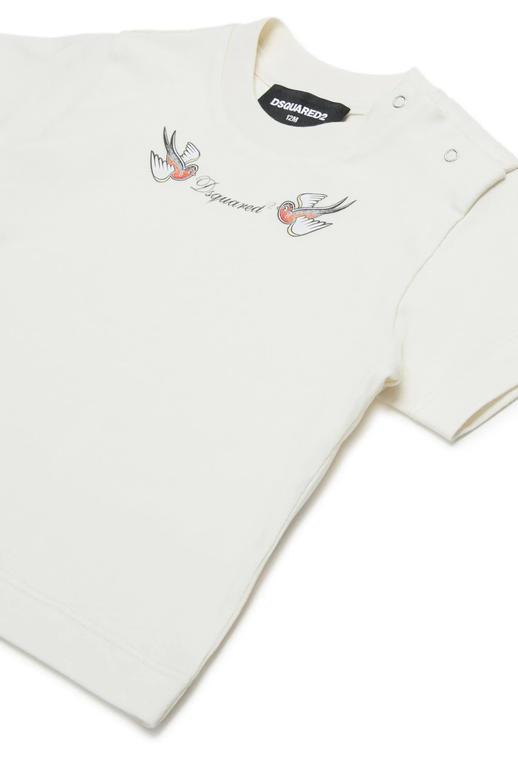 T-Shirts>DSQUARED2 T-shirt with Birds print off white
