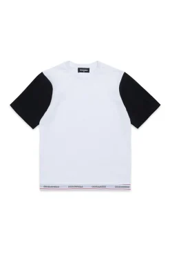 Swimwear | Swimwear>DSQUARED2 T-shirt with branded elastic white