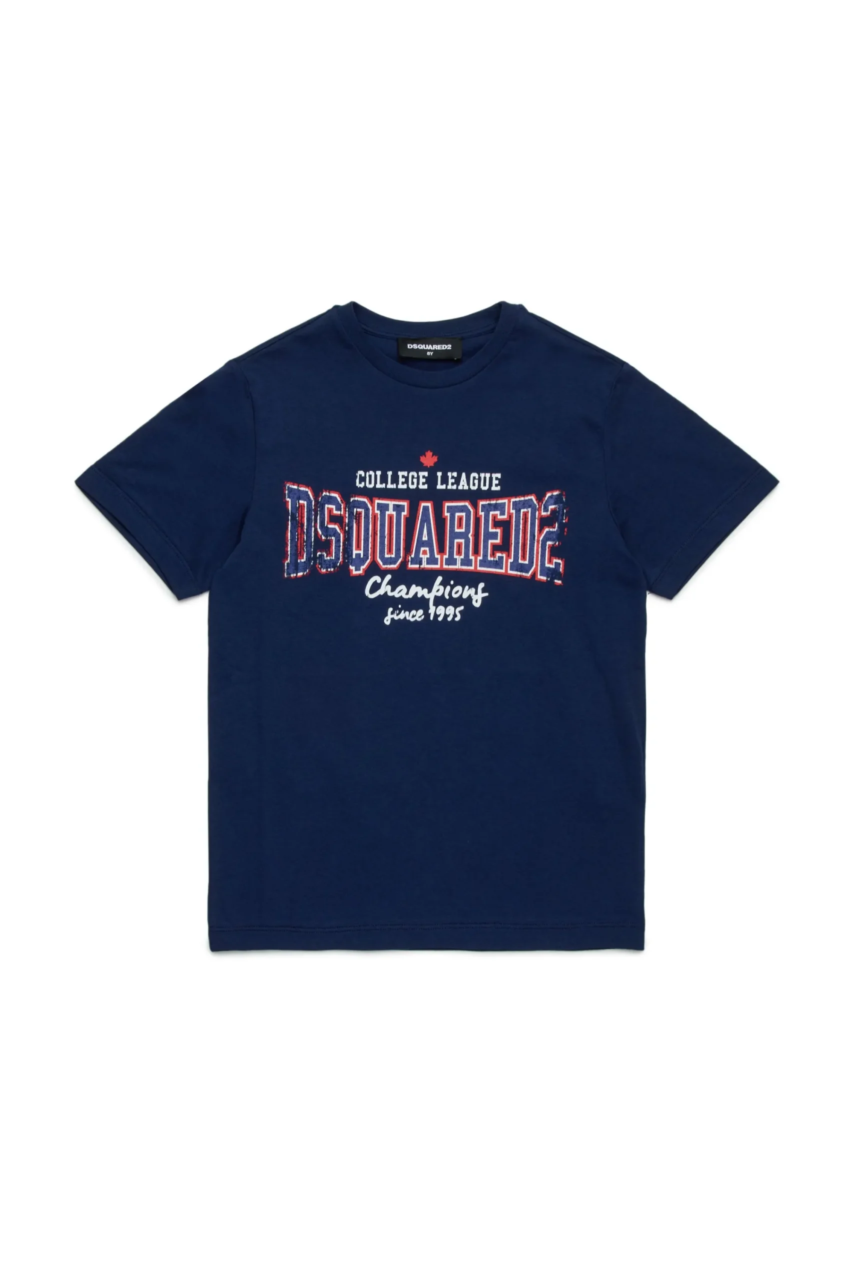 T-Shirts | Logomania>DSQUARED2 T-shirt with college print dark blue