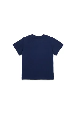 T-Shirts | Activewear>DSQUARED2 T-shirt with college print dark blue