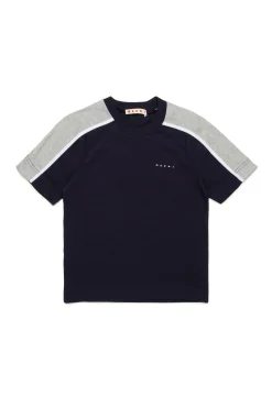 T-Shirts | Activewear>MARNI T-shirt with colorblock details blue navy